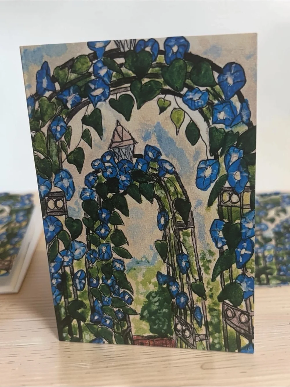 Morning Glory Archway – Blue Skies Garden Escape Greeting Cards Set of 5